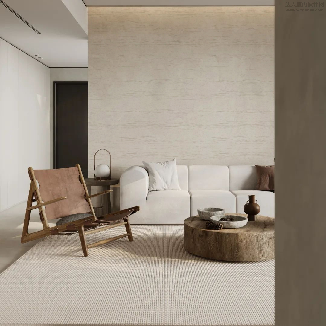 YiTu textured wall finish in a living room